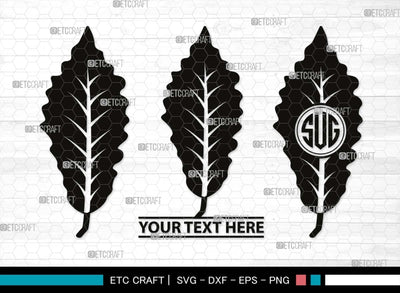 Oak Leaves Monogram, Oak Leaves Silhouette, Oak Leaves SVG, Leaf Svg, Foliage Svg, Autumn Svg, Fall Leaves Svg, SB00515 SVG ETC Craft 