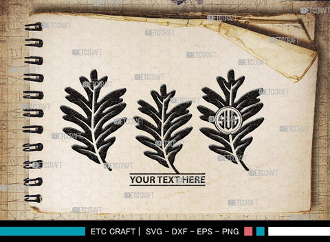 Oak Leaves Monogram, Oak Leaves Silhouette, Oak Leaves SVG, Leaf Svg, Foliage Svg, Autumn Svg, Fall Leaves Svg, SB00515 SVG ETC Craft 