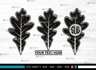 Oak Leaves Monogram, Oak Leaves Silhouette, Oak Leaves SVG, Leaf Svg, Foliage Svg, Autumn Svg, Fall Leaves Svg, SB00515 SVG ETC Craft 
