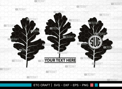 Oak Leaves Monogram, Oak Leaves Silhouette, Oak Leaves SVG, Leaf Svg, Foliage Svg, Autumn Svg, Fall Leaves Svg, SB00515 SVG ETC Craft 