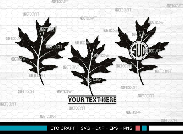 Oak Leaves Monogram, Oak Leaves Silhouette, Oak Leaves SVG, Leaf Svg, Foliage Svg, Autumn Svg, Fall Leaves Svg, SB00515 SVG ETC Craft 