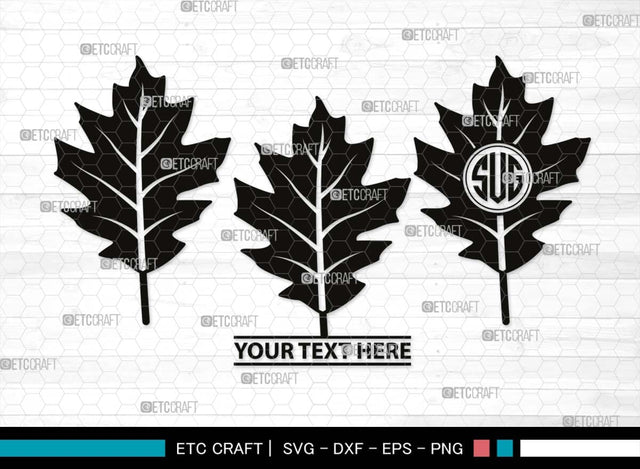 Oak Leaves Monogram, Oak Leaves Silhouette, Oak Leaves SVG, Leaf Svg, Foliage Svg, Autumn Svg, Fall Leaves Svg, SB00515 SVG ETC Craft 