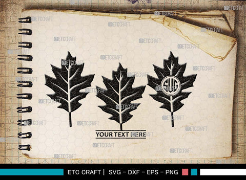 Oak Leaves Monogram, Oak Leaves Silhouette, Oak Leaves SVG, Leaf Svg, Foliage Svg, Autumn Svg, Fall Leaves Svg, SB00515 SVG ETC Craft 