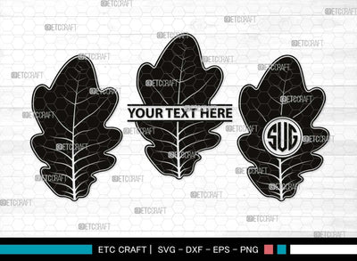 Oak Leaves Monogram, Oak Leaves Silhouette, Oak Leaves SVG, Leaf Svg, Foliage Svg, Autumn Svg, Fall Leaves Svg, SB00515 SVG ETC Craft 