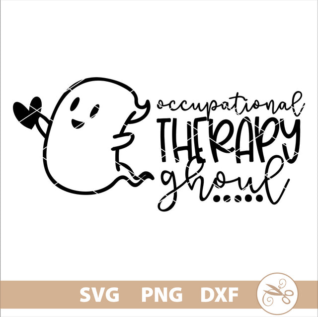 Occupational Therapy Halloween SVG Ghoul PNG DXF SVG Cutting Edge Applique 