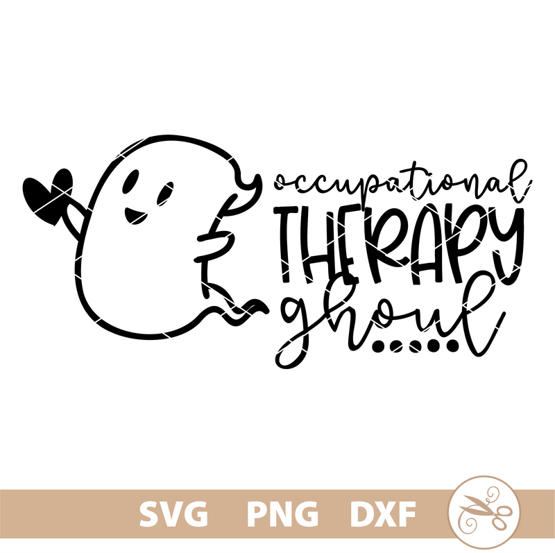 Occupational Therapy Halloween SVG Ghoul PNG DXF SVG Cutting Edge Applique 