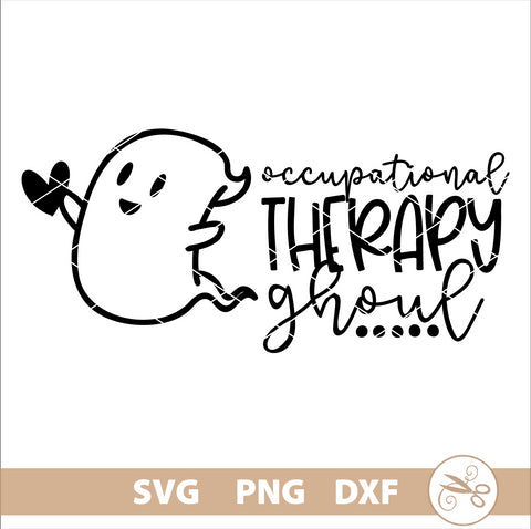 Occupational Therapy Halloween SVG Ghoul PNG DXF SVG Cutting Edge Applique 