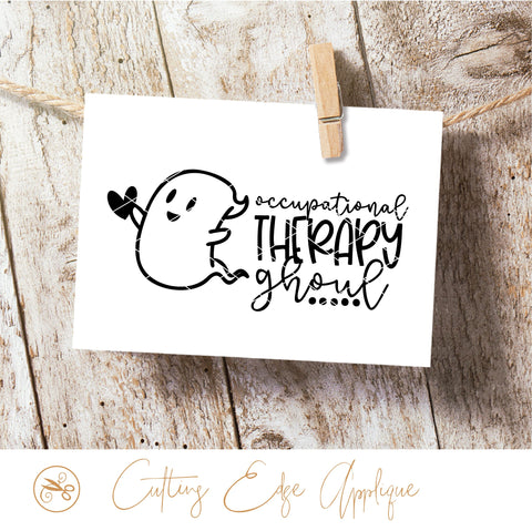 Occupational Therapy Halloween SVG Ghoul PNG DXF SVG Cutting Edge Applique 