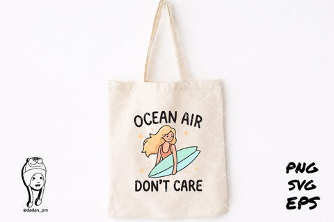 Ocean Air Don't Care (Surfer Girl Design) SVG dadan_pm 