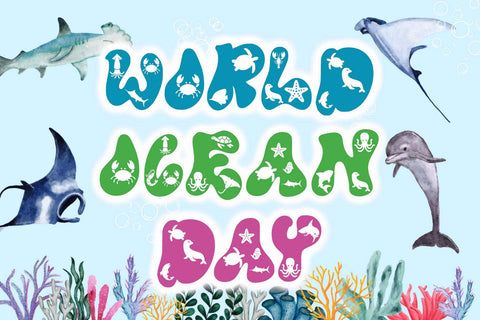 Ocean Animal Font Prasetya Letter 