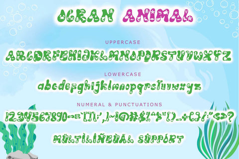 Ocean Animal Font Prasetya Letter 