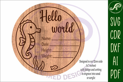 Ocean animals themed Baby monthly milestone discs SVG laser SVG APInspireddesigns 