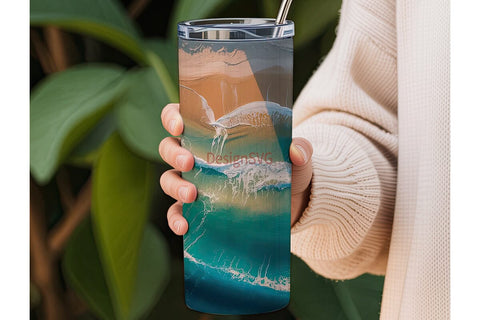 Ocean Beach Aerial View 20oz Tumbler Sublimation DesignSVG 