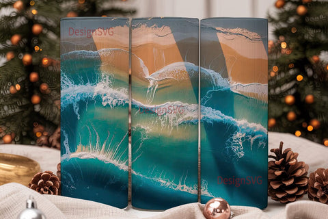 Ocean Beach Aerial View 20oz Tumbler Sublimation DesignSVG 