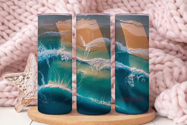 Ocean Beach Aerial View 20oz Tumbler Sublimation DesignSVG 
