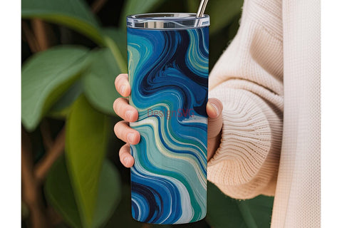 Ocean Currents Abstract 20oz Tumbler Sublimation DesignSVG 