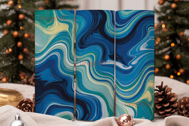 Ocean Currents Abstract 20oz Tumbler Sublimation DesignSVG 