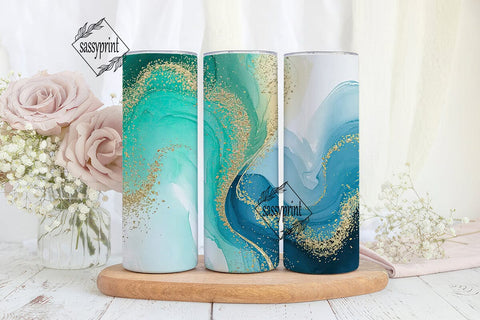 Ocean Dream Glitter 20oz Tumbler Wrap Sublimation sassyprint 