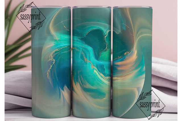 Ocean Dream Glitter 20oz Tumbler Wrap Sublimation sassyprint 