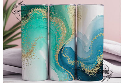 Ocean Dream Glitter 20oz Tumbler Wrap Sublimation sassyprint 