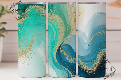 Ocean Dream Glitter 20oz Tumbler Wrap Sublimation sassyprint 