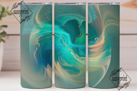 Ocean Dream Glitter 20oz Tumbler Wrap Sublimation sassyprint 