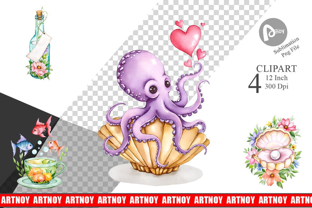 Ocean Dreams Clipart Sublimation artnoy 