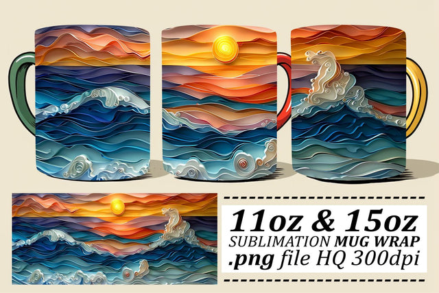 Ocean Dreams Mug Sublimation Design Sublimation afrosvg 