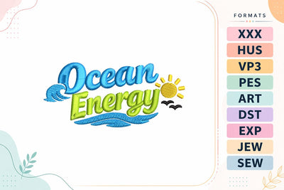 Ocean Energy Summer Embroidery Design Embroidery/Applique DESIGNS sg embroidery 