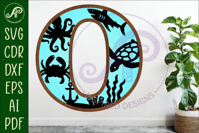 Ocean Large O wall Letter 3 layer sign SVG APInspireddesigns 