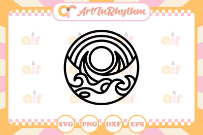 Ocean Line Art Logo SVG Artinrhythm shop 