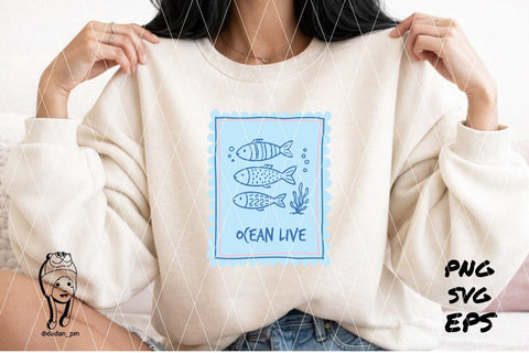 ocean live Summer Preppy Hand Drawn SVG dadan_pm 