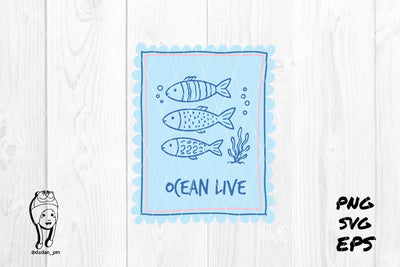 ocean live Summer Preppy Hand Drawn SVG dadan_pm 