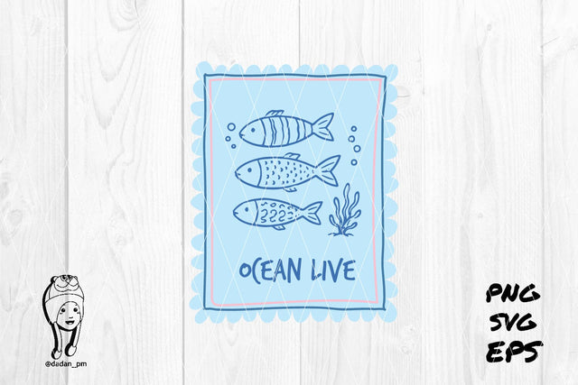 ocean live Summer Preppy Hand Drawn SVG dadan_pm 