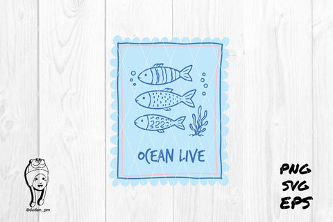 ocean live Summer Preppy Hand Drawn SVG dadan_pm 