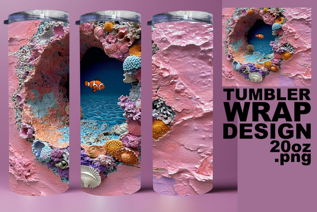 Ocean Odyssey 3D Tumbler Wrap - Sublimation Sublimation afrosvg 