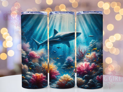 Ocean Predator Nautical Tumbler Wrap, Deep Sea Design, Ocean Predator Cup, Underwater Pattern Art, Beach Theme Gift, Sea Creature Wrap, Nautical Sublimation Sublimation SvggirlplusArt 