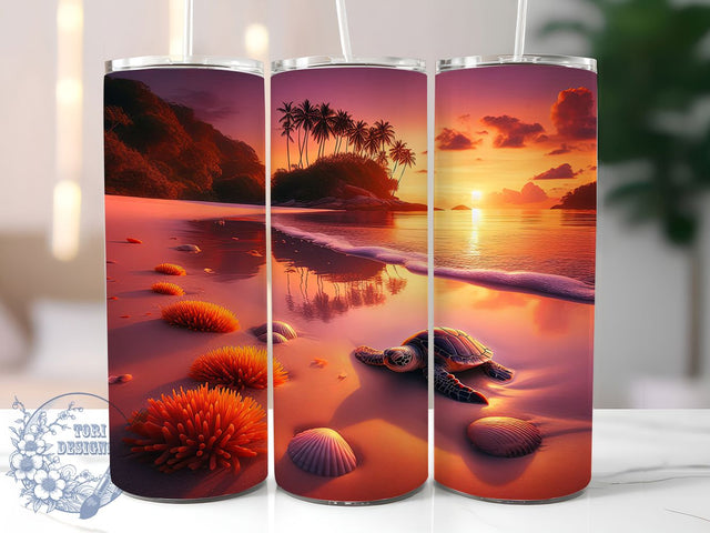 Ocean Sea Turtle Tumbler, Ocean Turtle Design, 20Oz Sublimation, Marine Life Printable, Beach Turtle Art, Coastal Tumbler Wrap, Sea Life Pattern Sublimation ToriDesigns 