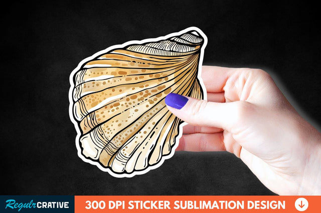 Ocean Seashell Sticker Clipart Sublimation Regulrcrative 