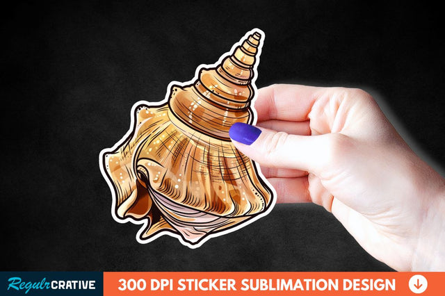 Ocean Seashell Sticker Clipart Sublimation Regulrcrative 