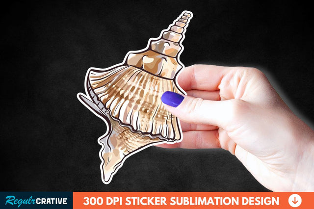 Ocean Seashell Sticker Clipart Sublimation Regulrcrative 