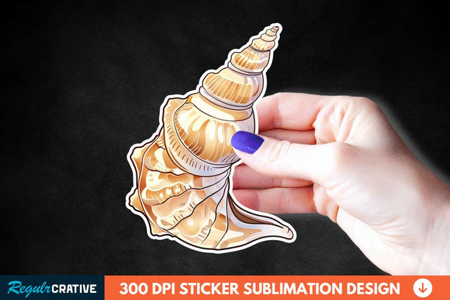 Ocean Seashell Sticker Clipart Sublimation Regulrcrative 