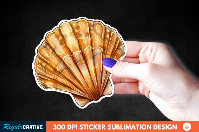 Ocean Seashell Sticker Clipart Sublimation Regulrcrative 