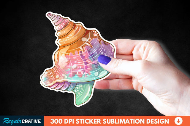Ocean Seashell Sticker Clipart Sublimation Regulrcrative 