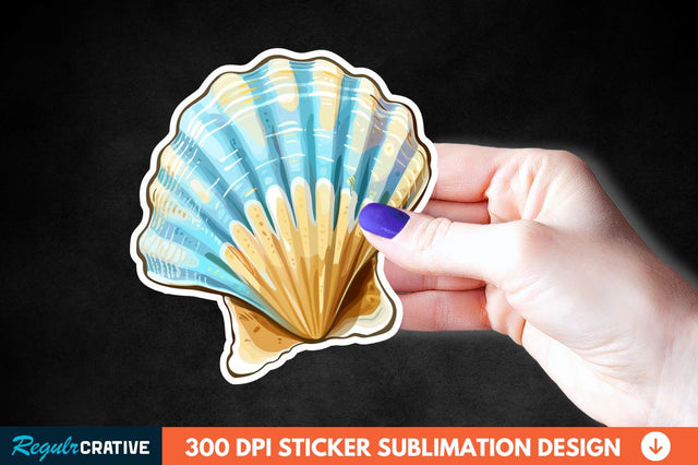 Ocean Seashell Sticker Clipart Sublimation Regulrcrative 
