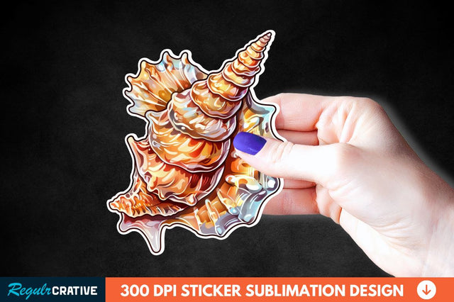 Ocean Seashell Sticker Clipart Sublimation Regulrcrative 