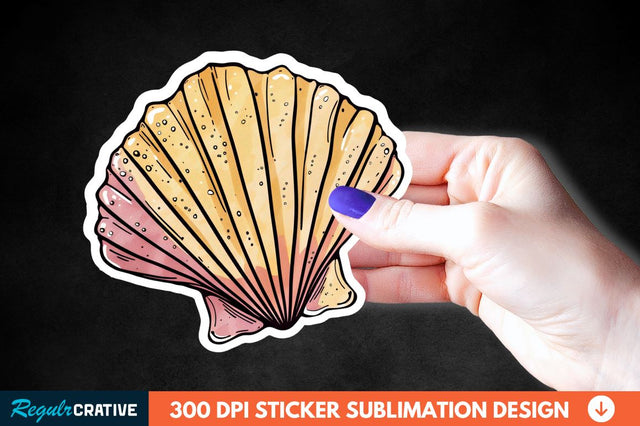 Ocean Seashell Sticker Clipart Sublimation Regulrcrative 