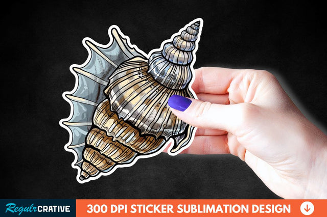 Ocean Seashell Sticker Clipart Sublimation Regulrcrative 