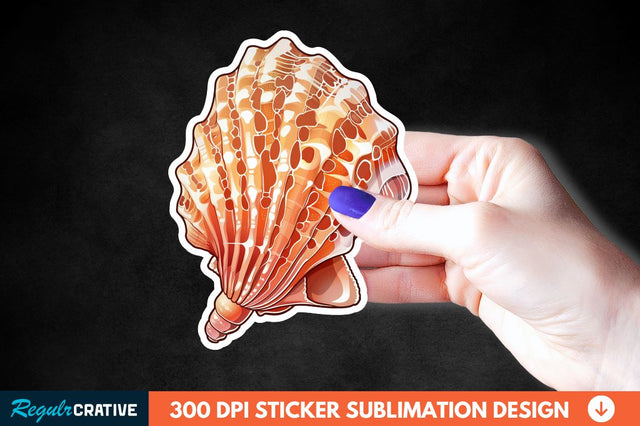 Ocean Seashell Sticker Clipart Sublimation Regulrcrative 