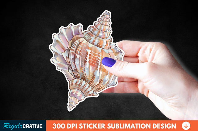 Ocean Seashell Sticker Clipart Sublimation Regulrcrative 